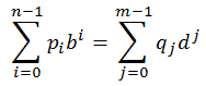 Positional numbers equation
